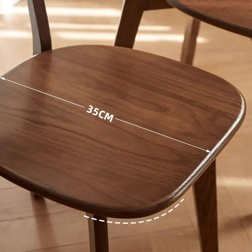 Chaise de salle à manger moderne sans accoudoirs, en bois, à dossier bas et ouvert