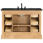 Meuble sous-vasque Hervas avec plateau en marbre naturel, sans miroir