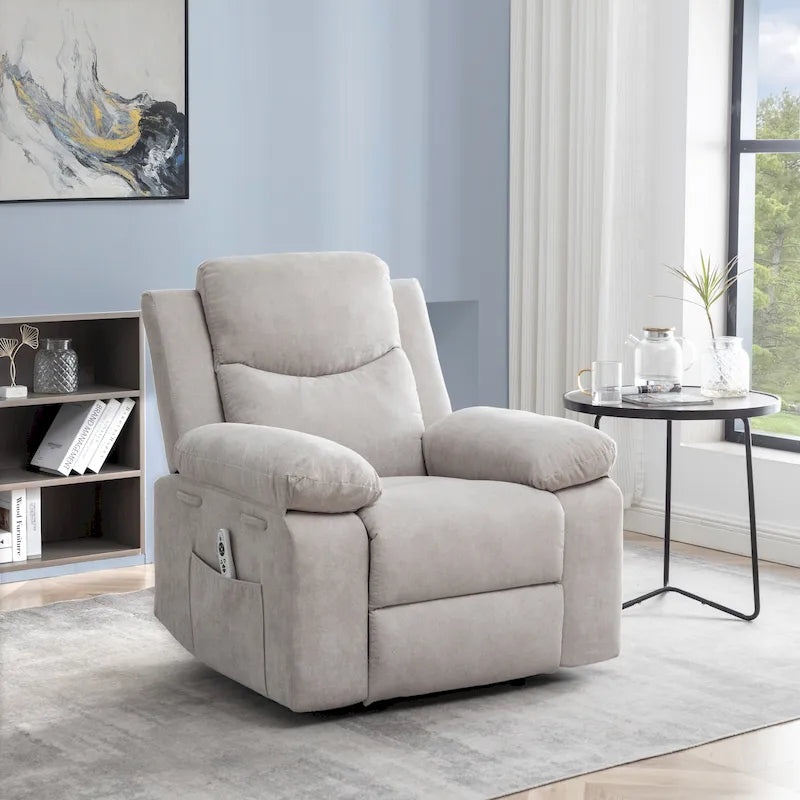 Fauteuil inclinable électrique avec massage et chauffage réglables