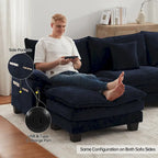 Canapé modulaire, Canapé d'angle confortable "Cloud" avec pouf, Canapé-lit profond pour salon