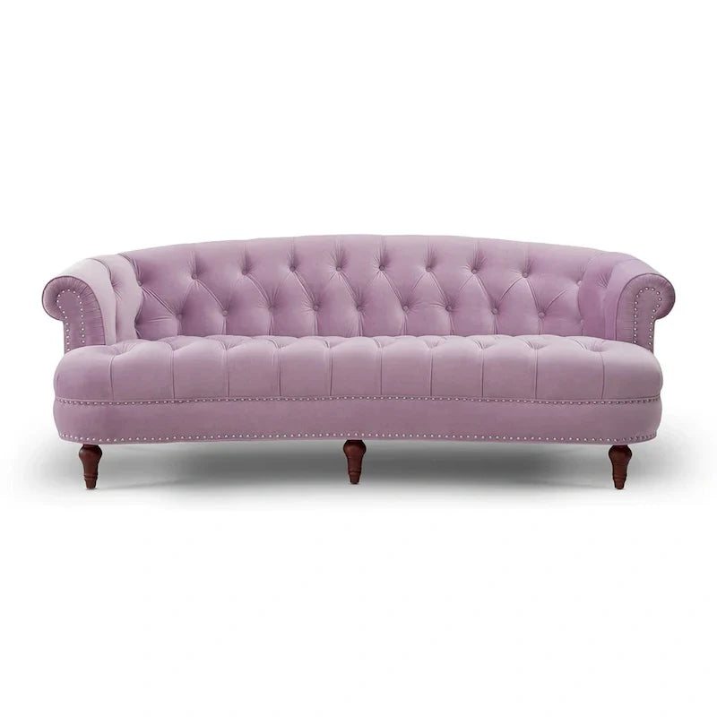 Canapé capitonné chesterfield La Rosa 84 en velours, style moderne du milieu du siècle