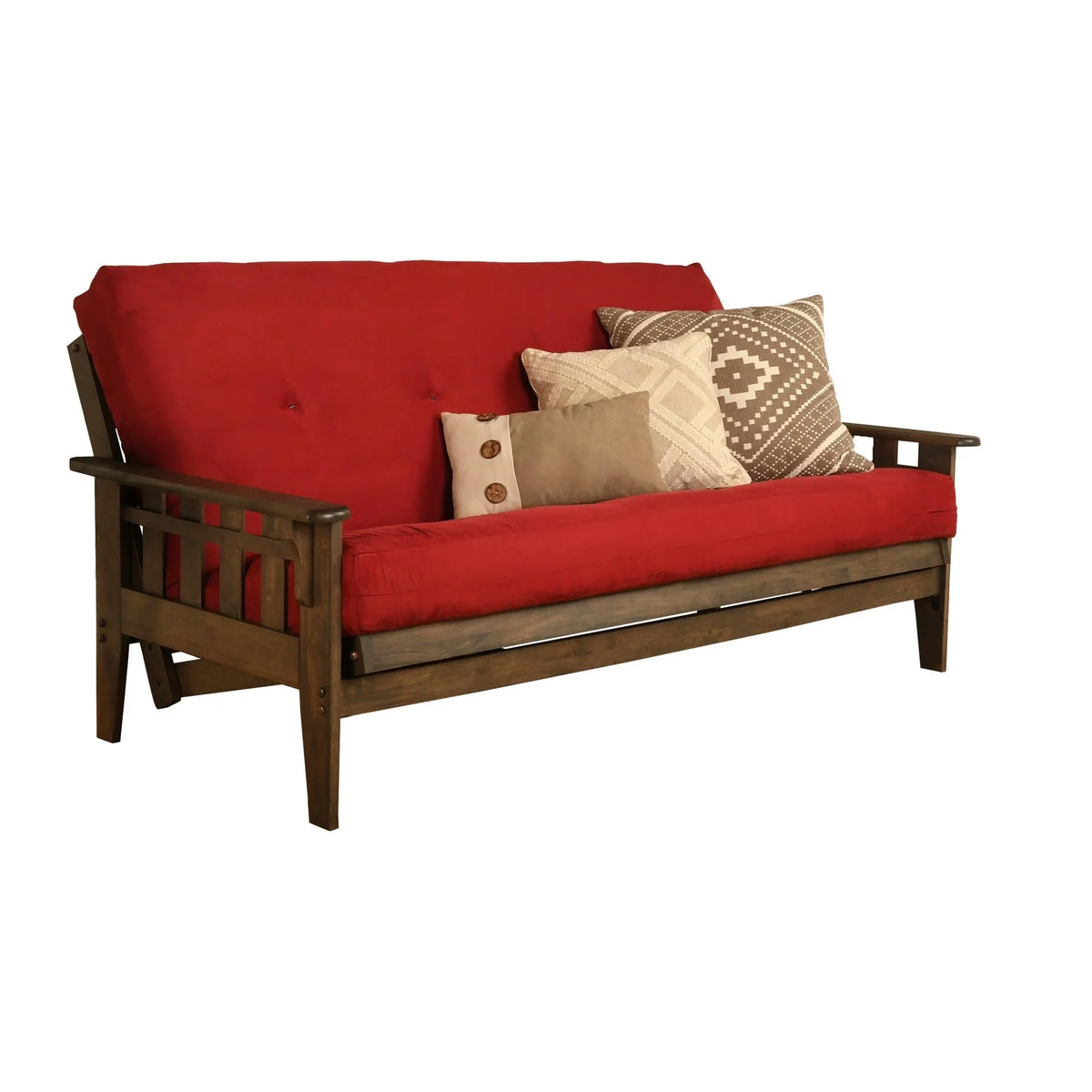 Ensemble de futon rustique pleine grandeur Somette Tucson en noyer avec matelas