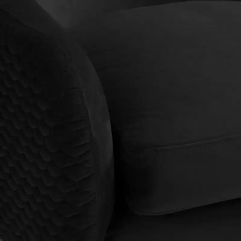 Fauteuil pivotant en velours matelassé onyx Ames Studio 55D
