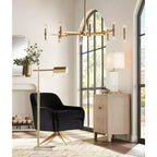 Fauteuil pivotant en velours matelassé onyx Ames Studio 55D