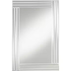 Possini Euro Design Sofija Rectangular Vanity Wall Mirror Modern Mirrored Glass Layered Frame 23 1/2 Wide for Bathroom Bedroom Living Room Entryway