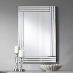 Miroir Mural Rectangulaire Possini Euro Design Sofija, Cadre Moderne en Verre Superposé, 23 1/2 po de Large pour Salle de Bain, Chambre, Salon, Entrée