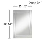 Miroir Mural Rectangulaire Possini Euro Design Sofija, Cadre Moderne en Verre Superposé, 23 1/2 po de Large pour Salle de Bain, Chambre, Salon, Entrée