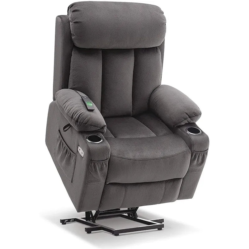 Fauteuil inclinable releveur électrique grand format MCombo avec repose-pieds extensible pour personnes âgées de grande taille, télécommande manuelle, porte-gobelets, tissu 7426