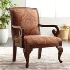 Fauteuil d'appoint Kensington Hill Diana en bois et tissu rouge