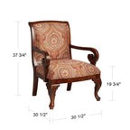 Fauteuil d'appoint Kensington Hill Diana en bois et tissu rouge