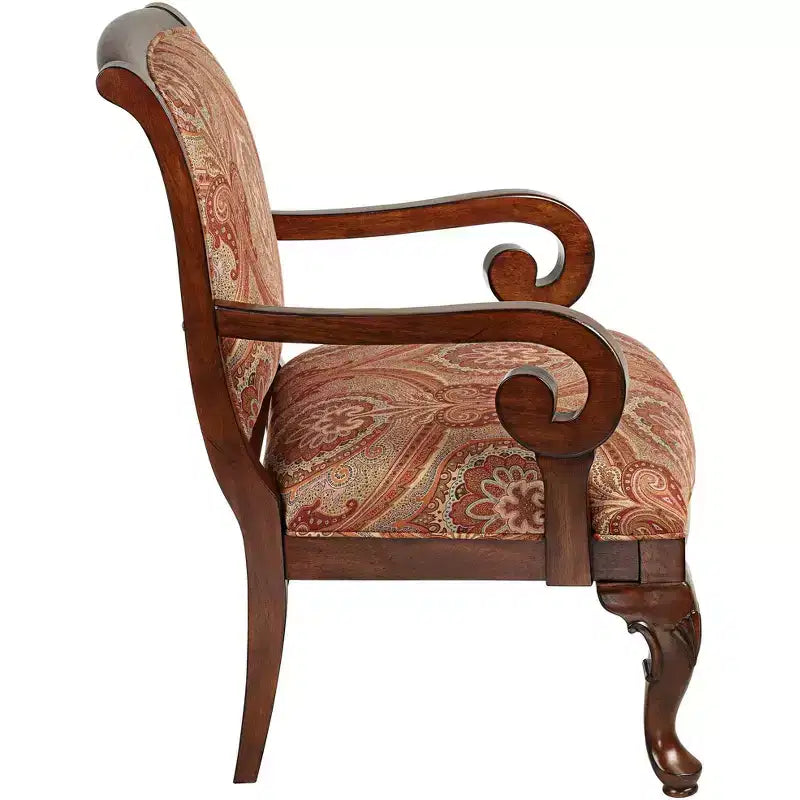 Fauteuil d'appoint Kensington Hill Diana en bois et tissu rouge