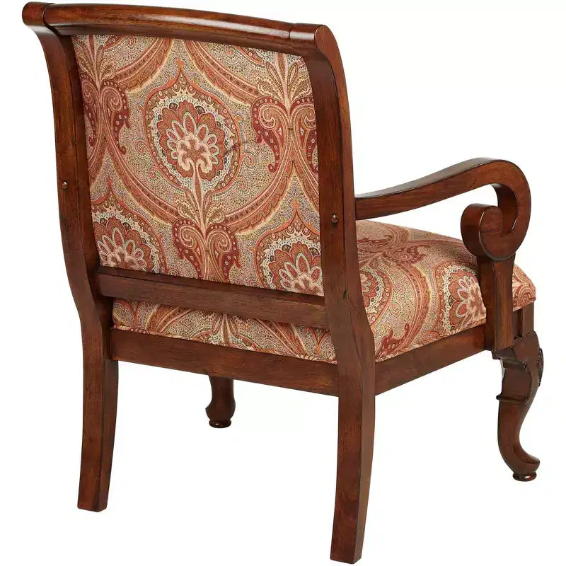 Fauteuil d'appoint Kensington Hill Diana en bois et tissu rouge