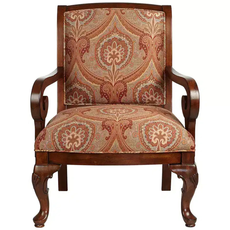 Fauteuil d'appoint Kensington Hill Diana en bois et tissu rouge