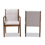 Ensemble de 2 fauteuils d'appoint de salon en tissu Theresa - Baxton Studio