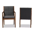 Ensemble de 2 fauteuils d'appoint de salon en tissu Theresa - Baxton Studio