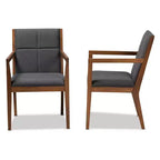 Ensemble de 2 fauteuils d'appoint de salon en tissu Theresa - Baxton Studio