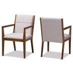Ensemble de 2 fauteuils d'appoint de salon en tissu Theresa - Baxton Studio