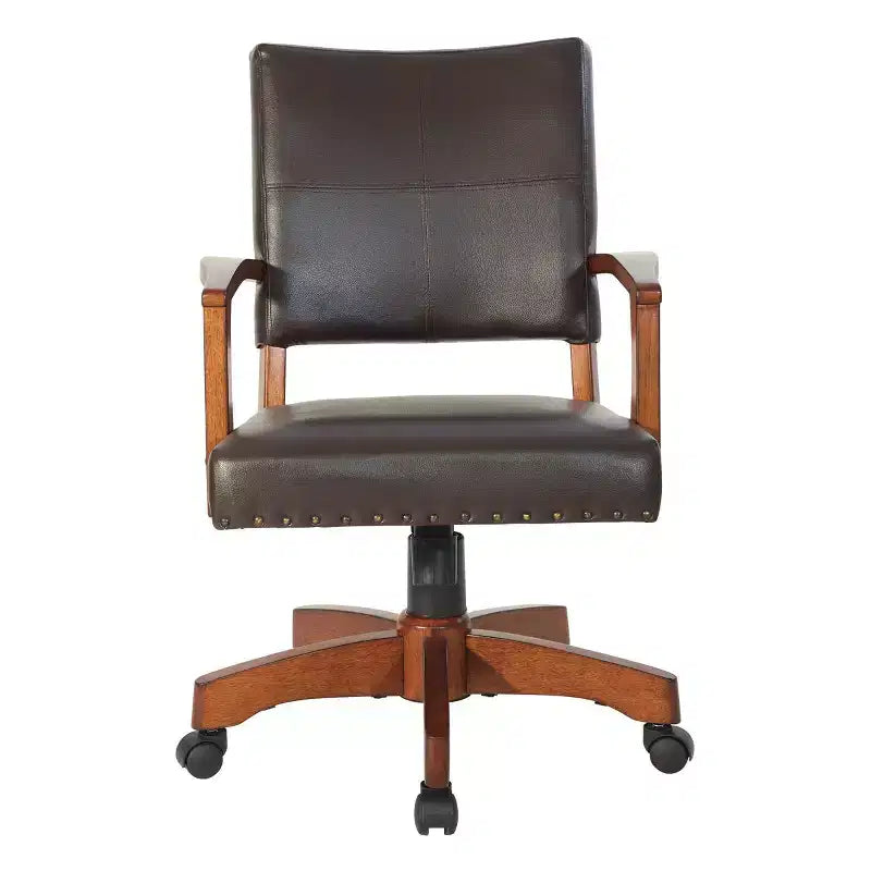 Chaise de banquier de luxe en bois simili cuir - OSP Home Furnishings