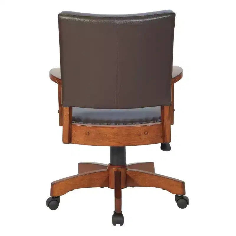 Chaise de banquier de luxe en bois simili cuir - OSP Home Furnishings