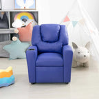 Fauteuil inclinable pour enfants en PVC avec fonction d'inclinaison par poussée, porte-gobelet et repose-pieds confortable