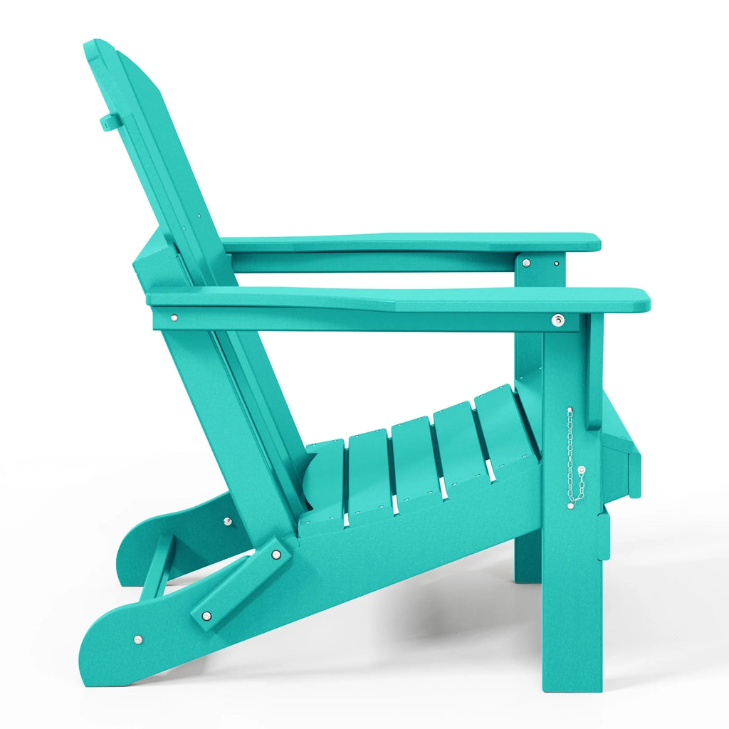 Chaise Adirondack pliante d'extérieur tout temps Polytrends Laguna résistante à la décoloration pour patio