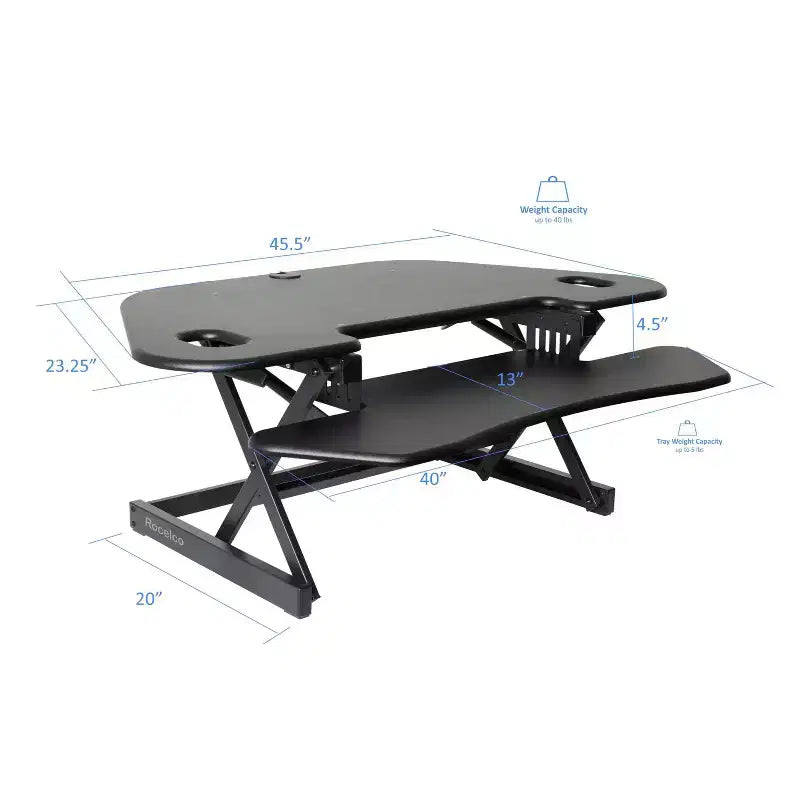 Rehausseur de bureau d'angle assis-debout réglable en hauteur - Rocelco