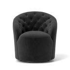 Fauteuil club pivotant à 360 degrés en velours avec dossier capitonné