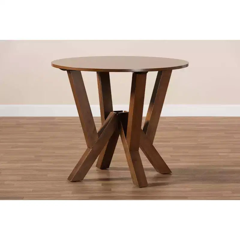 Table à manger ronde large 35 Irene en bois - Baxton Studio