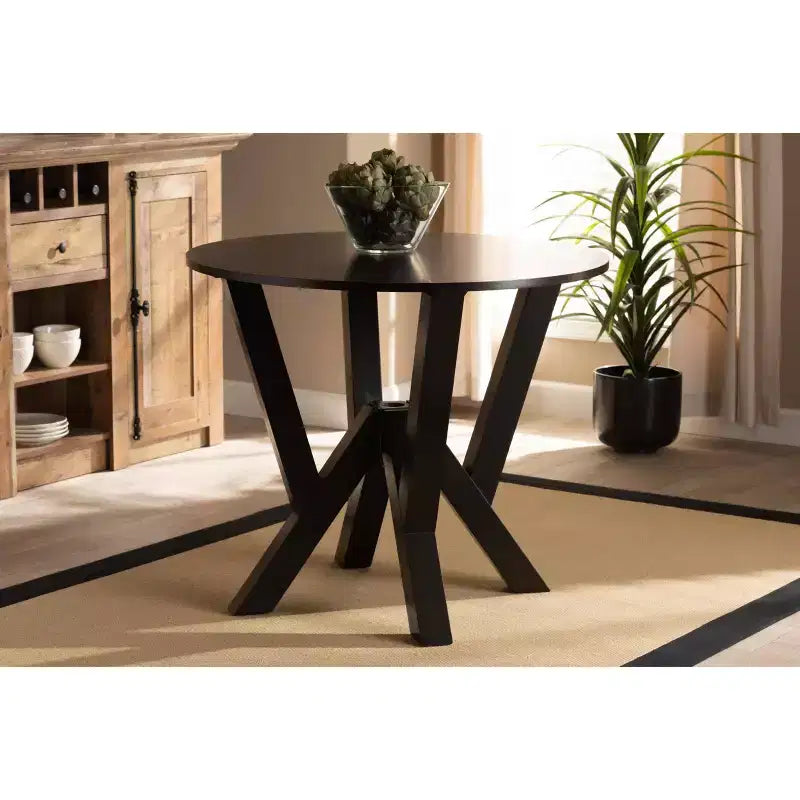 Table à manger ronde large 35 Irene en bois - Baxton Studio