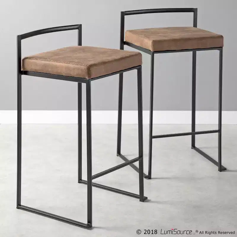 Lot de 2 tabourets de bar contemporains Fuji à hauteur de comptoir 26 po - LumiSource