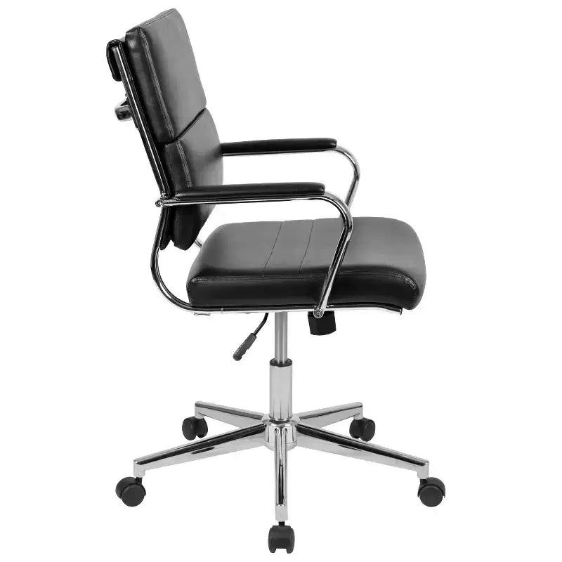 Flash Furniture Chaise de Bureau Exécutive Pivotante à Panneau Contemporaine en Similicuir à Dossier Mi-Haut