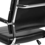 Flash Furniture Chaise de Bureau Exécutive Pivotante à Panneau Contemporaine en Similicuir à Dossier Mi-Haut