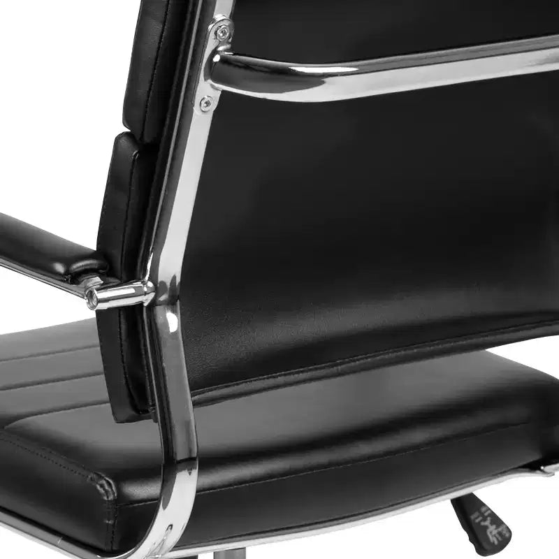 Flash Furniture Chaise de Bureau Exécutive Pivotante à Panneau Contemporaine en Similicuir à Dossier Mi-Haut