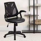 Chaise de bureau pivotante Flash Furniture Mid-Back Designer en maille avec accoudoirs ouverts