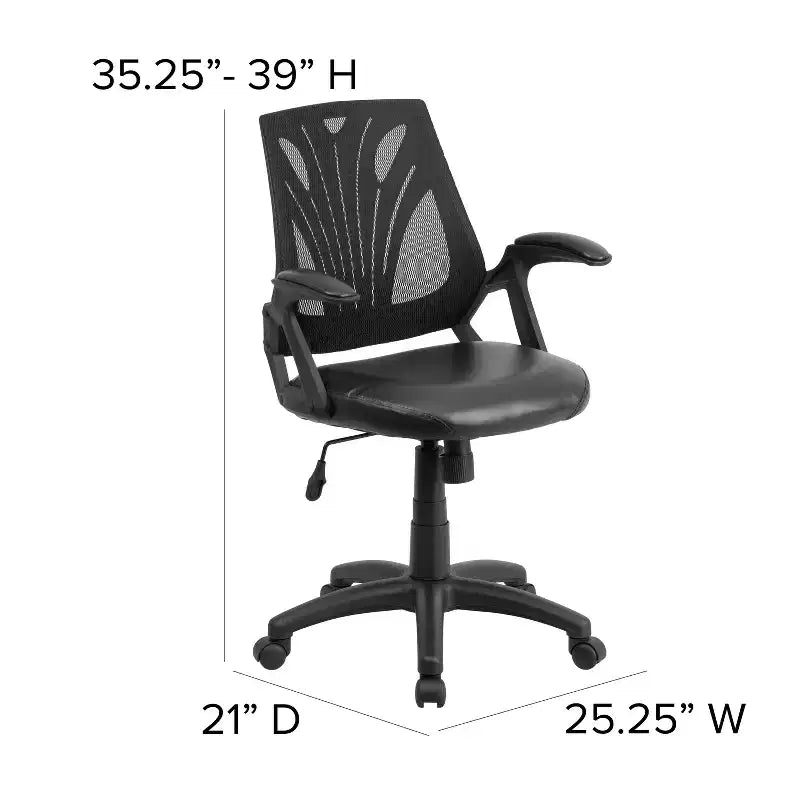 Chaise de bureau pivotante Flash Furniture Mid-Back Designer en maille avec accoudoirs ouverts