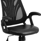 Chaise de bureau pivotante Flash Furniture Mid-Back Designer en maille avec accoudoirs ouverts