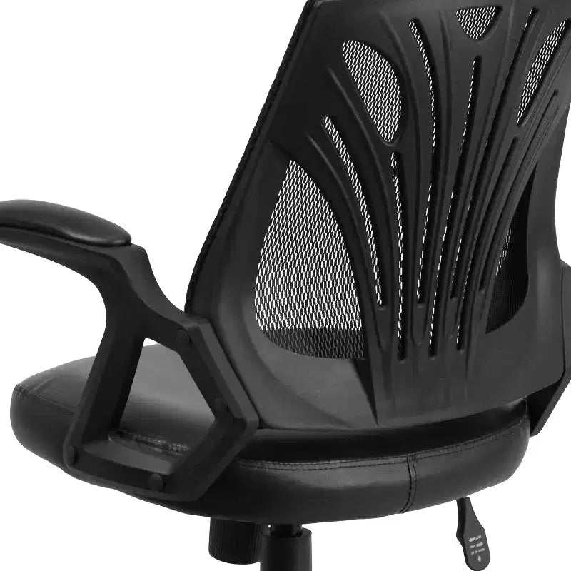 Chaise de bureau pivotante Flash Furniture Mid-Back Designer en maille avec accoudoirs ouverts