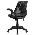 Chaise de bureau pivotante Flash Furniture Mid-Back Designer en maille avec accoudoirs ouverts