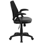 Chaise de bureau pivotante Flash Furniture Mid-Back Designer en maille avec accoudoirs ouverts