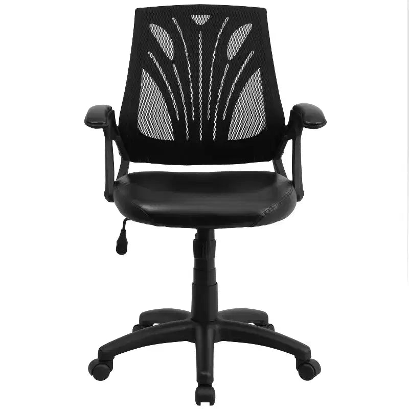 Chaise de bureau pivotante Flash Furniture Mid-Back Designer en maille avec accoudoirs ouverts
