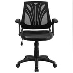 Chaise de bureau pivotante Flash Furniture Mid-Back Designer en maille avec accoudoirs ouverts