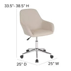 Chaise de bureau mi-hauteur Flash Furniture Cortana pour la maison et le bureau