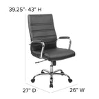 Fauteuil de bureau de direction pivotant Flash Furniture à dossier haut avec structure et accoudoirs en métal