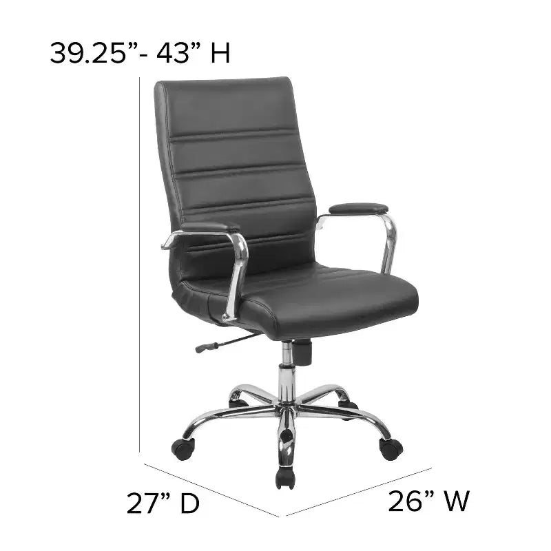 Fauteuil de bureau de direction pivotant Flash Furniture à dossier haut avec structure et accoudoirs en métal