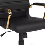 Fauteuil de bureau de direction pivotant Flash Furniture à dossier haut avec structure et accoudoirs en métal