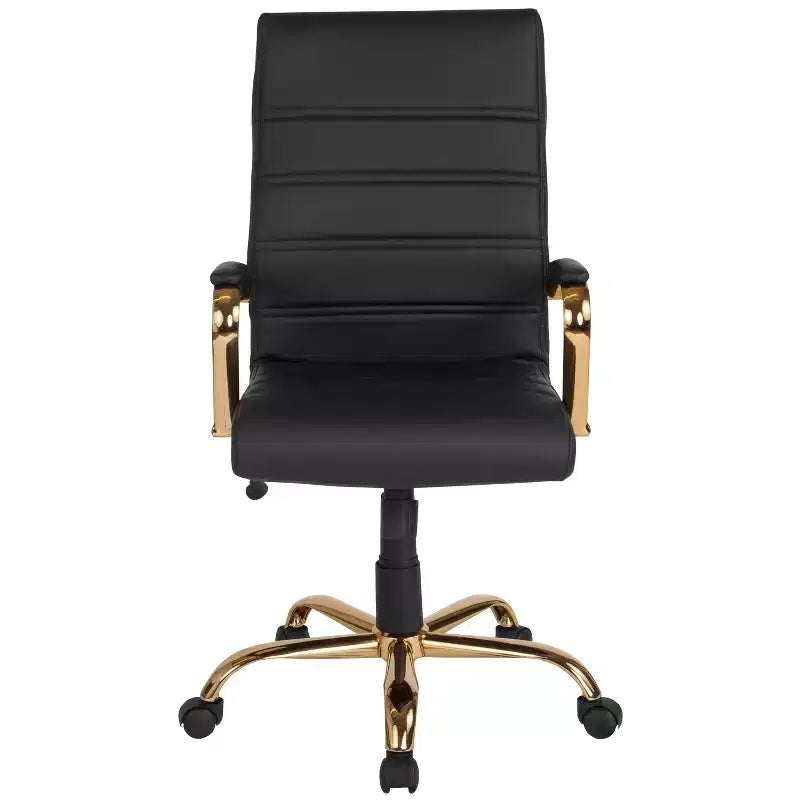 Fauteuil de bureau de direction pivotant Flash Furniture à dossier haut avec structure et accoudoirs en métal