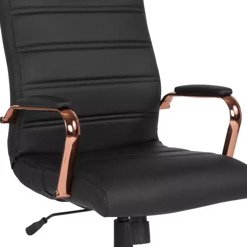 Fauteuil de bureau de direction pivotant Flash Furniture à dossier haut avec structure et accoudoirs en métal
