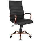 Fauteuil de bureau de direction pivotant Flash Furniture à dossier haut avec structure et accoudoirs en métal