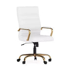 Fauteuil de bureau de direction pivotant Flash Furniture à dossier haut avec structure et accoudoirs en métal