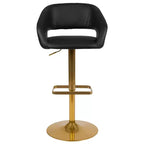 Tabouret de bar contemporain Flash Furniture en vinyle, réglable en hauteur, avec dossier mi-haut arrondi